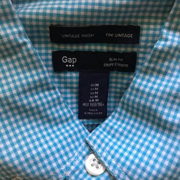 Gap Men's button down shirt checkered M - Picture 2 of 8